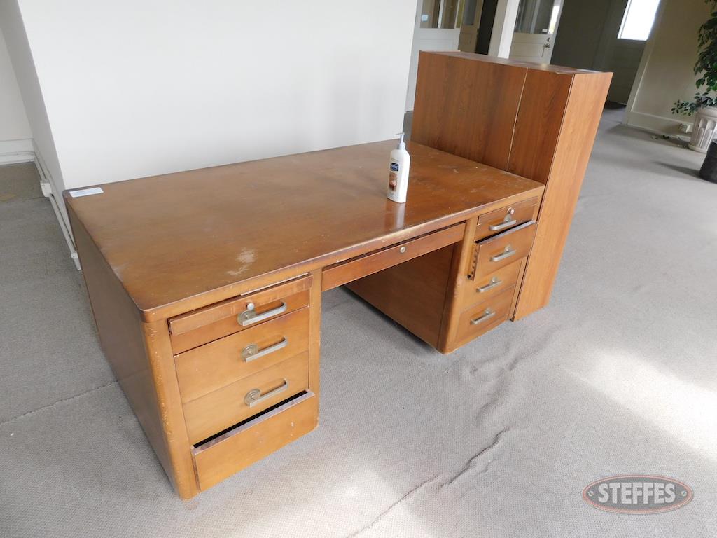 Wood Desk and Shelf